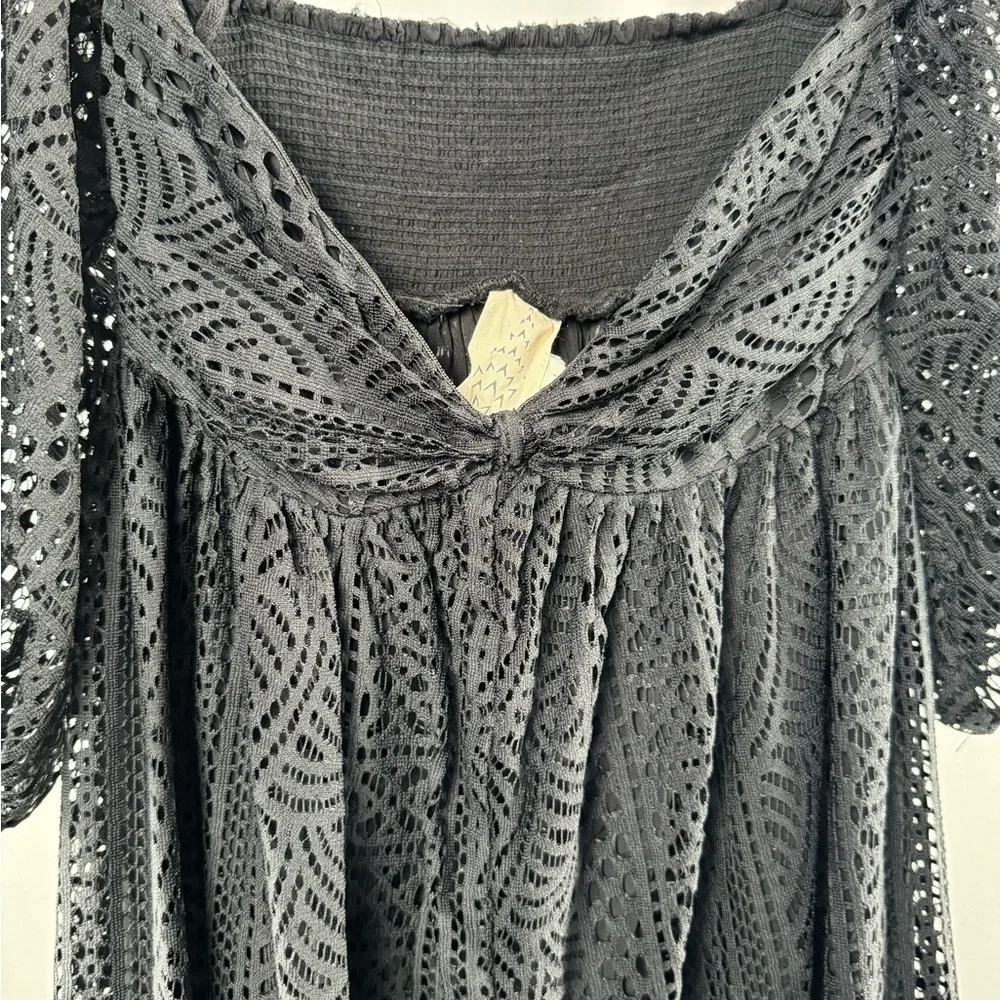 Free People Emmy Lou Mini Dress in Black‎ Size Small - Picture 10 of 11